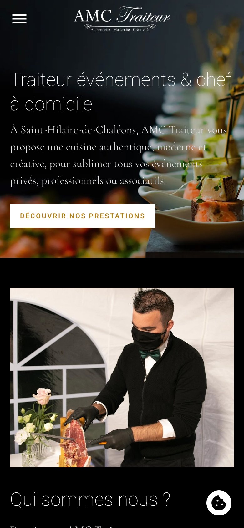 Site web client - AMC Traiteur — version mobile