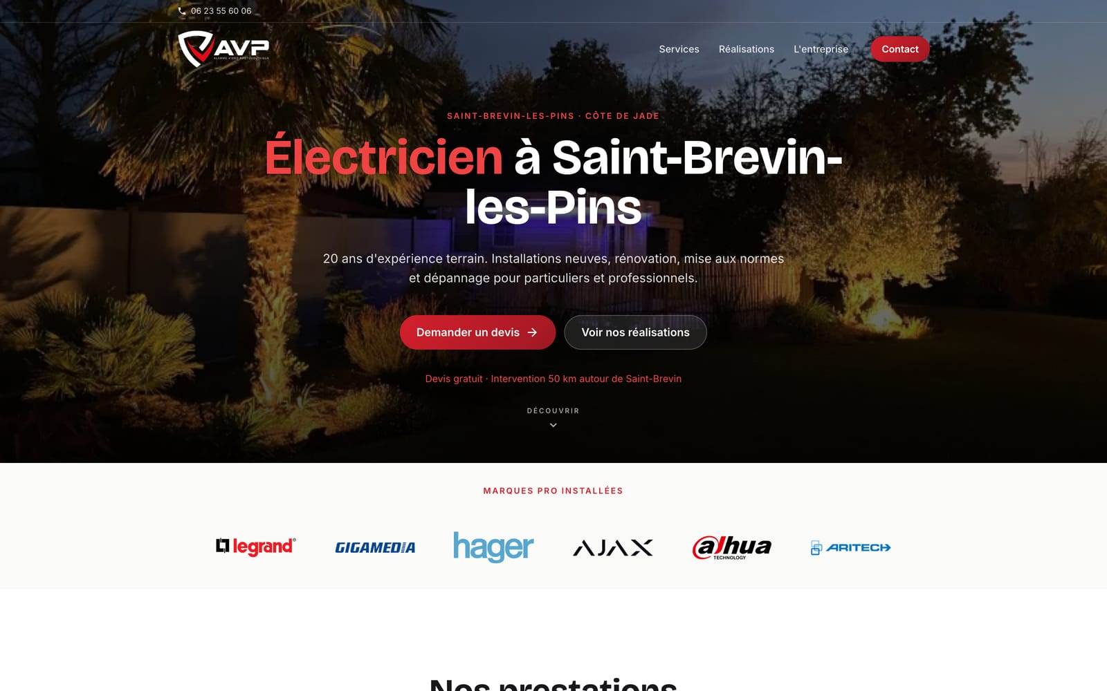 Site web client - AVP, électricien à Saint-Brevin-les-Pins
