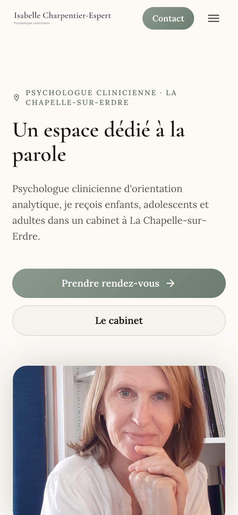Site web client - Isabelle Espert, psychologue clinicienne, version mobile