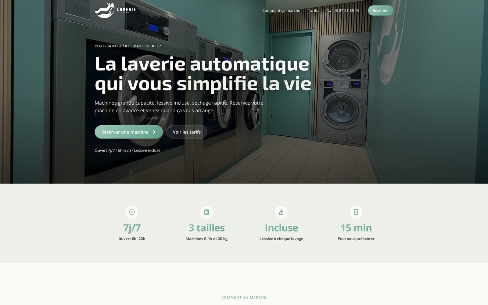 Site web client - Laverie de Retz, laverie automatique à Port-Saint-Père