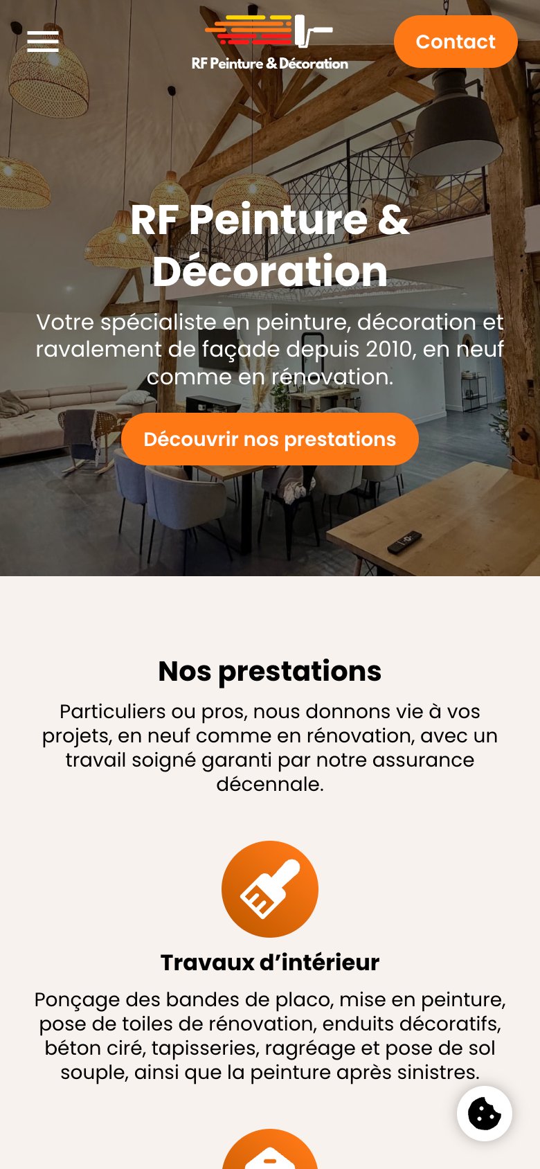 Site web client - RF Peinture & décoration — version mobile